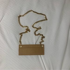 Wallet insert with crossbody chain- Gold Tone